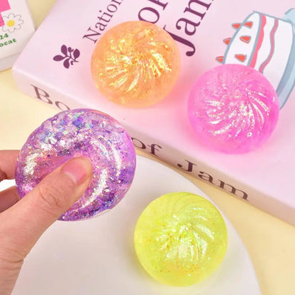 Colorful Glitter Dumpling Stress Ball | Fun Sensory Squeeze Toy