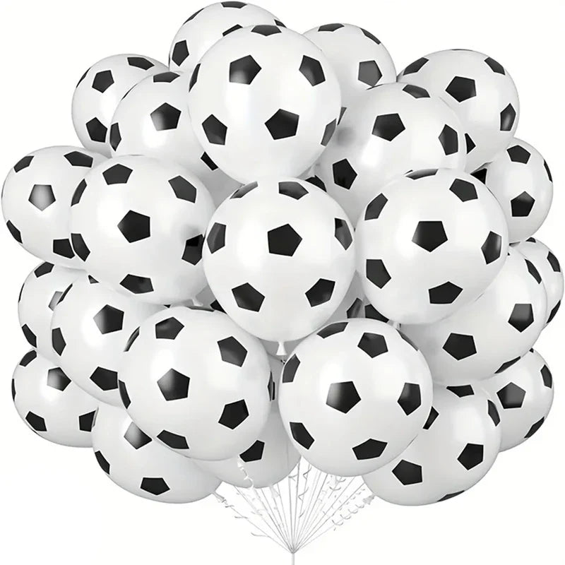 11pcs Football Foil Balloons Soccer Party Decorations | Green Number Ball Set