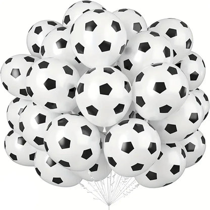 11pcs Football Foil Balloons Soccer Party Decorations | Green Number Ball Set