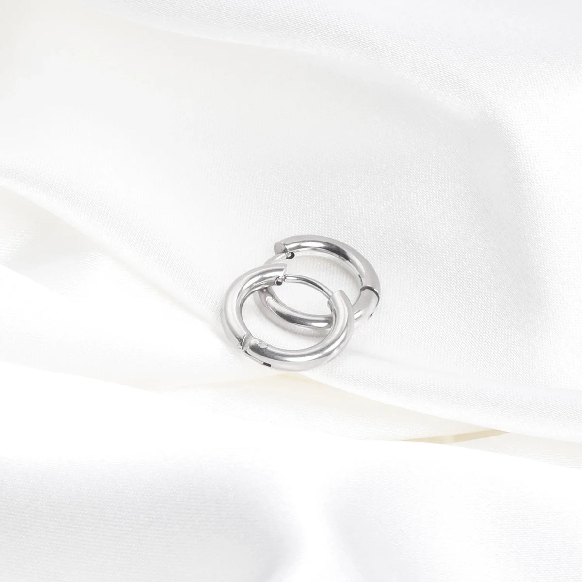 LUXUSTEEL Stainless Steel Hoop Earrings | Simple Geometric Shapes for Women