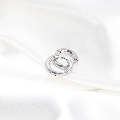 LUXUSTEEL Stainless Steel Hoop Earrings | Simple Geometric Shapes for Women