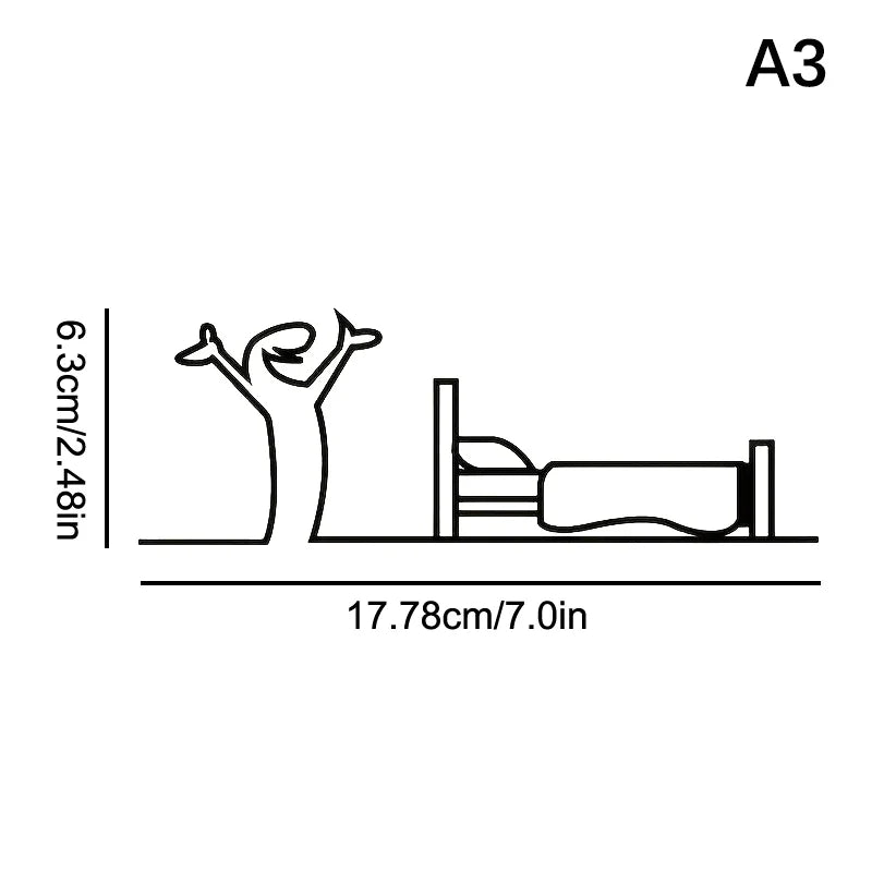 La Linea Minimalist Line Art Door Sticker | Home Decoration