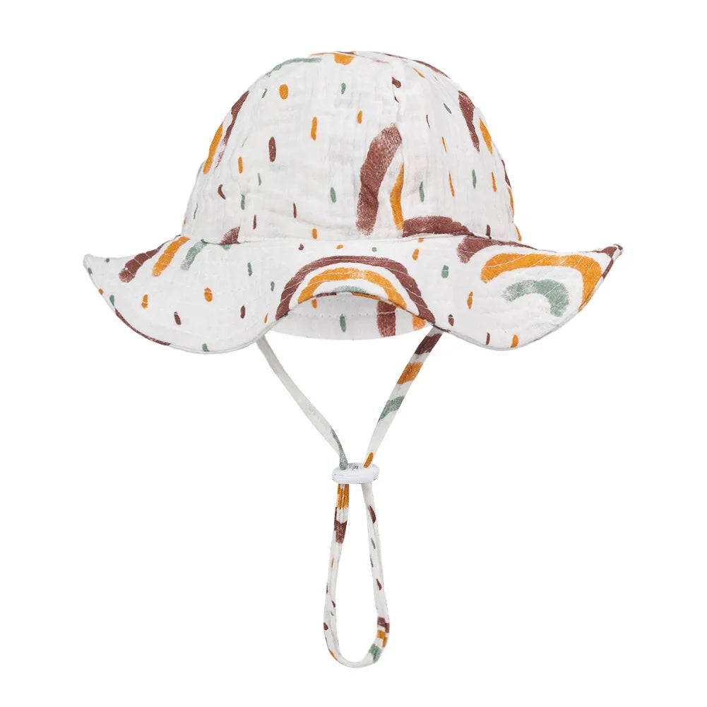 Baby Cotton Bucket Hat for Summer Sun Protection | Unisex Outdoor Panama Hat for Boys Girls