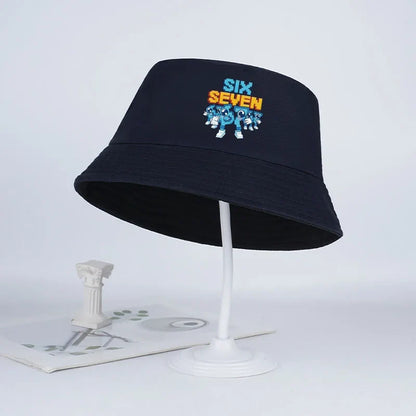 Pixel Robot Fisherman Hat for Kids | Digital Cartoon Sun Hat