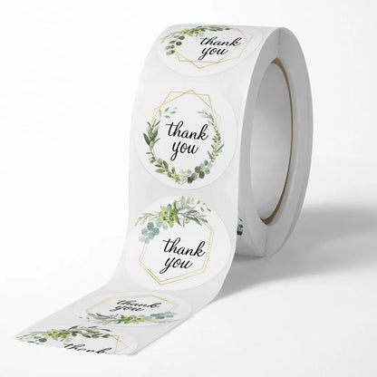 500 Pieces Round Floral Thank You Stickers | Self-Adhesive Gratitude Labels
