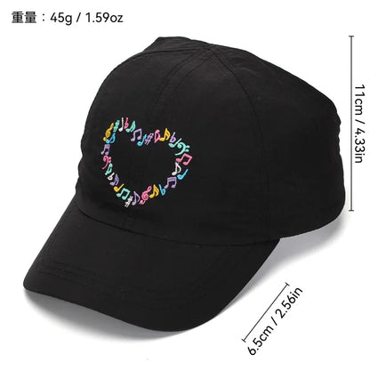 Embroidery Heart Children Baseball Cap for Girls | Ponytail Friendly Sun Hat