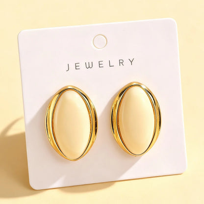 Exaggerated Retro Geometric Ellipse Stud Earrings | Personality Oval Dangle Jewelry for Women