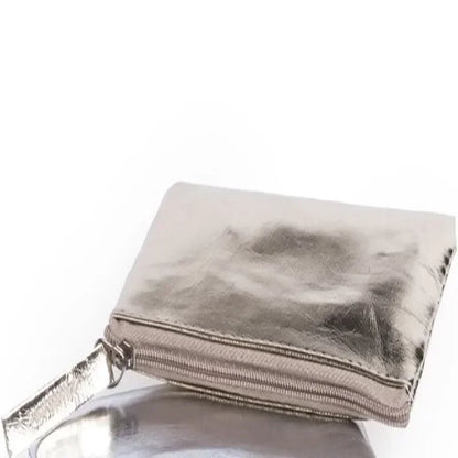 Silver Gold Credit Card Holder Bag | Waterproof PU Leather Coin Purse Wallet