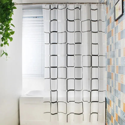 1PC Patterned PEVA Waterproof Shower Curtain – Bathroom Partition & Decorative Curtain Accessory