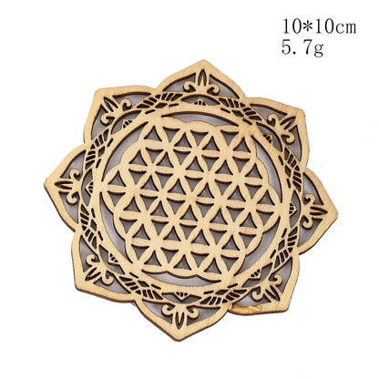 Wooden Sacred Geometry Wall Hanging | Rustic Yoga Meditation Decor