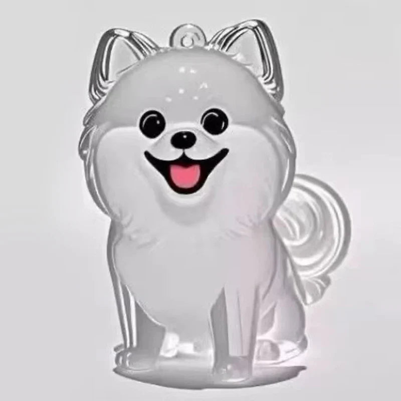 Clear Puppy Hair Memorial Keepsake Capsule | Pet Fur Display Keychain