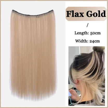Synthetic Long Straight Clip In Hair Extension | 4 Clips Hidden Hair Piece Wig