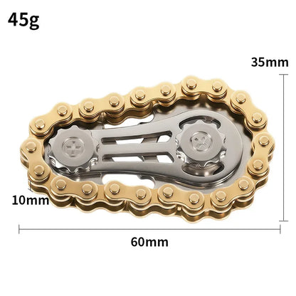 Chain Tooth Mechanical Flywheel Fidget Spinner | Metal Bike Chain EDC Stress Relief Toy