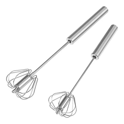 Stainless Steel Manual Egg Beater | Semi-Automatic Rotary Cream Blender for Baking