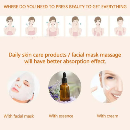 24K Electric Face-Lifting Rose Gold Stick T-Shaped Facial Massager | Skin Tightening Beauty Tool