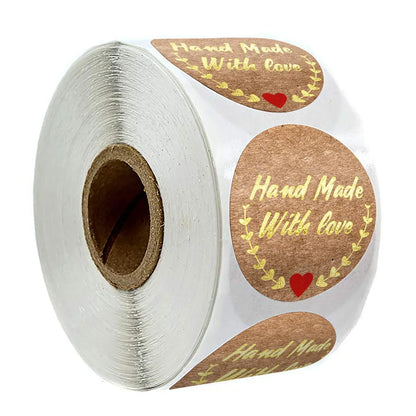 500pcs Handmade With Love Stickers | Baking Label Wedding Party Decoration Envelope Seal
