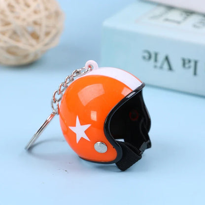 Mini Motorcycle Helmet Keychain | Cute Metal Key Ring for Women and Men