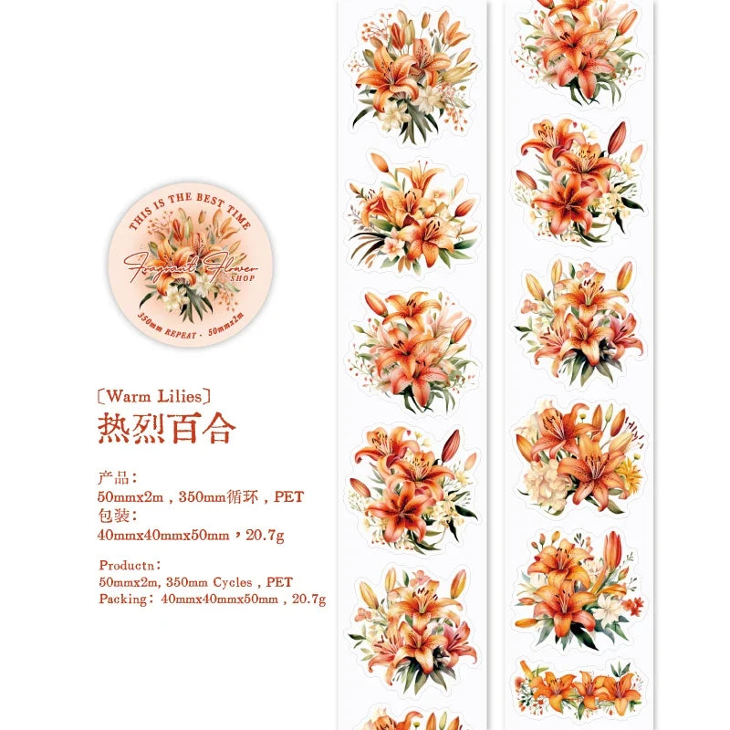 Journal GO Flower Washi Tape Set | Fragrant Scrapbooking Decorative Tape