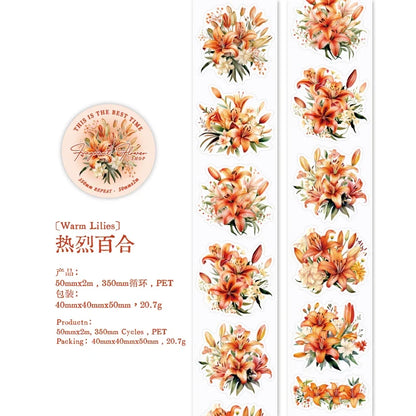 Journal GO Flower Washi Tape Set | Fragrant Scrapbooking Decorative Tape