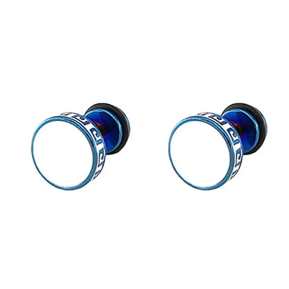 2pcs 316L Stainless Steel Vintage Flat Back Stud Earrings | Unisex Screw Back Cartilage and Tragus Piercing Jewelry