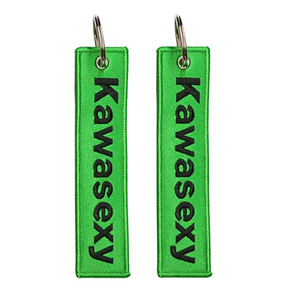 JDM Kawasexy Logo Keychain | Double-Sided Embroidery Motorcycle Key Ring