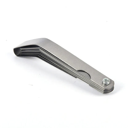 Curved Stainless Steel Feeler Gauge 16 Blades | Metric Gap Measuring Tool 0.05-1mm