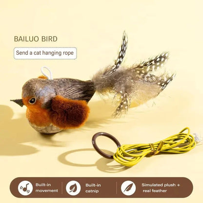 Interactive Cat Toy with Realistic Bird Sound | Plush Chirping Bird Catnip Toy for Cats & Kittens