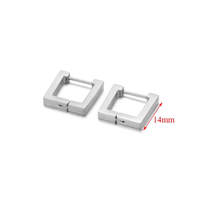 2pcs Geometric Stainless Steel Hoop Earrings | Trendy Daily Wear for Men Women