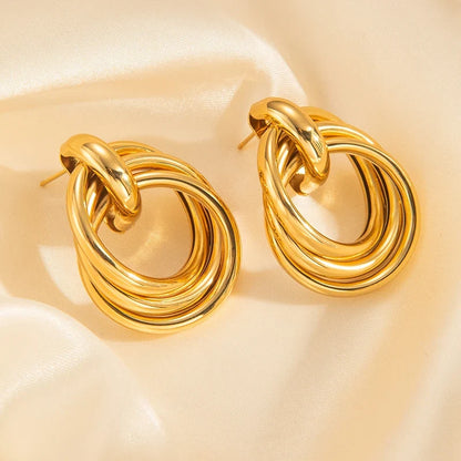 316L Stainless Steel Hoop Earrings for Men Women | Geometric Drop Earrings