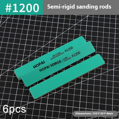 6pcs DIY Model Sanding Sticks Set | Semi-Rigid Polishing Rods for Plastic Models