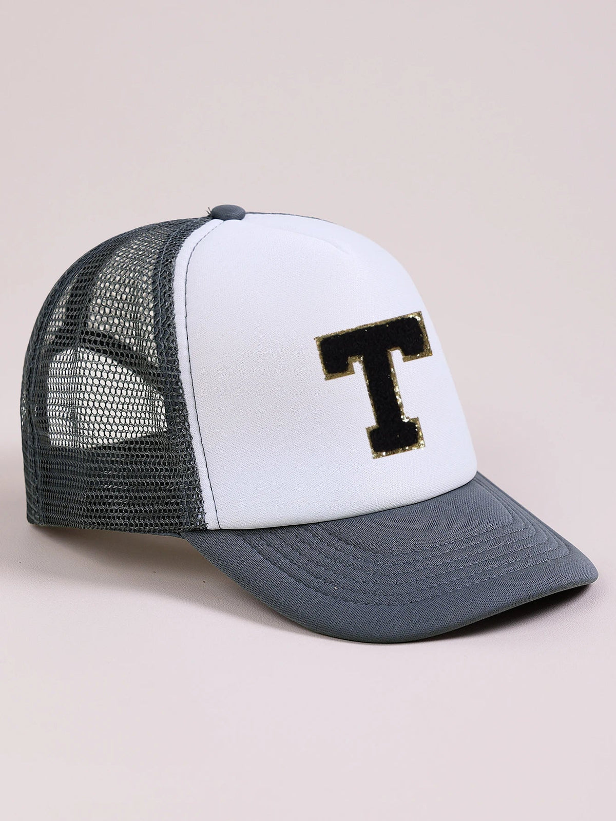 1pc Gray Hat With 26-Letter Pattern | Kids Baseball Cap for Boys and Girls