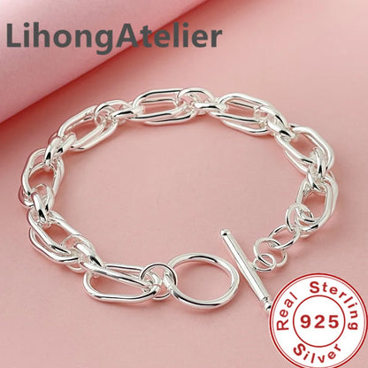 Classic 925 Sterling Silver Double Link Bracelet | Fine Jewelry Gift for Women and Men