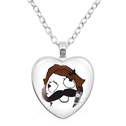 Rage Comic Heart Pendant Necklace | Funny Meme Derp Face Trollface Jewelry Gift