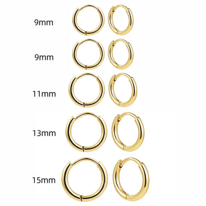 15/20/25mm Stainless Steel Hoop Earring Set | Silver Cartilage Huggie Earrings for Women and Men
