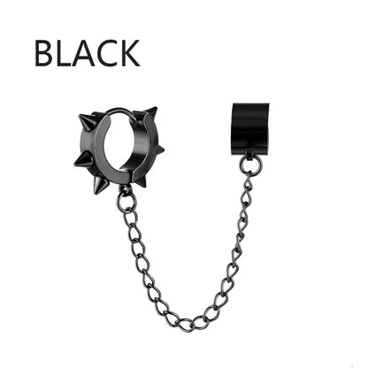 Punk Cross Tassel Earrings | Gothic Hip Hop Chain Stud Earrings