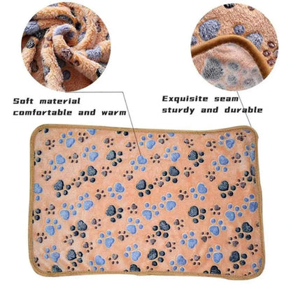 Soft Fluffy Pet Blanket – Cute Cartoon Pattern