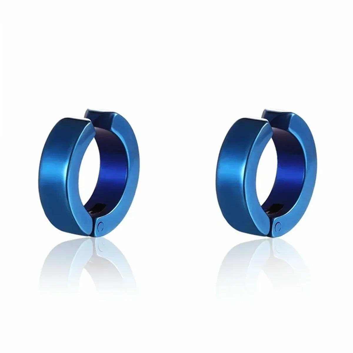 Stainless Steel Cuff Earrings for Men | Non Piercing Clip On Hoop Set