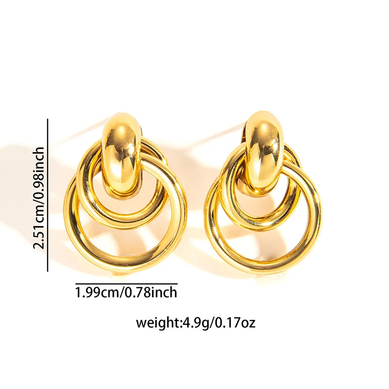 316L Stainless Steel Hoop Earrings for Men Women | Geometric Drop Earrings