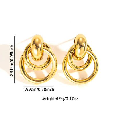 316L Stainless Steel Hoop Earrings for Men Women | Geometric Drop Earrings