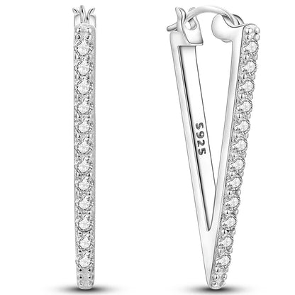 Colorful 925 Sterling Silver Hoop Earrings for Women | Classic Circle Earrings