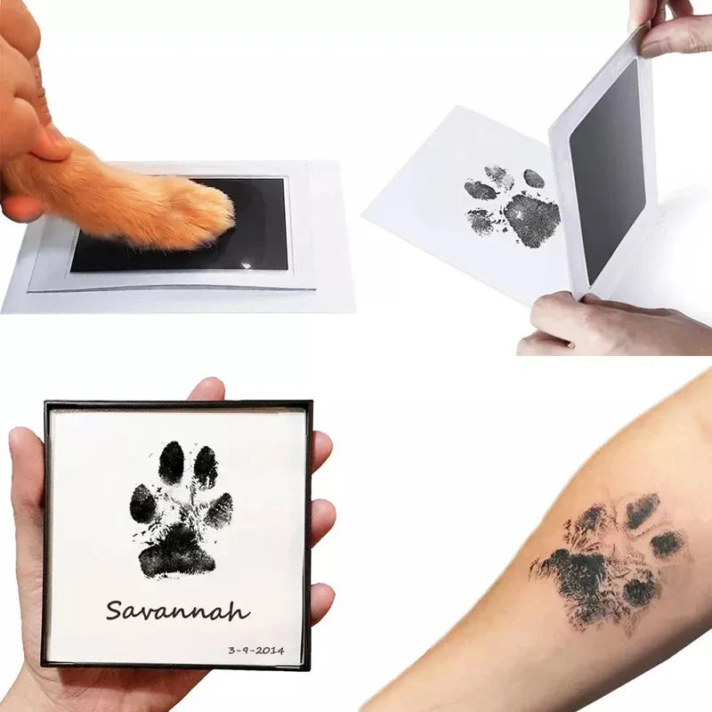 Pet Handprint Footprint Kit | No Touch Ink Pad for Cat Dog Paw Print Keepsake