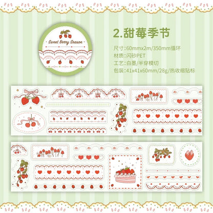 Journal GO Dessert Strawberry Washi Tape Set | Scrapbooking and Journaling Masking Tape