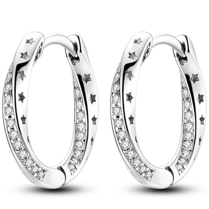 Colorful 925 Sterling Silver Hoop Earrings for Women | Classic Circle Earrings