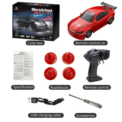 2025 New Kf20 1:64 Drift Rc Car Four-wheel remote-controlled racing car Full proportions Desk Competition Toy Boys Ideal gifts.