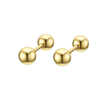 Stainless Steel Screwback Stud Earrings | 16G Small Ball Piercing Jewelry Set
