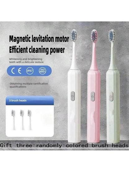 Automatic Sonic Electric Toothbrush for Adults – Rechargeable Tooth Cleaner with Soft Bristles | Deep Oral Cleaning & Whitening Toothbrush