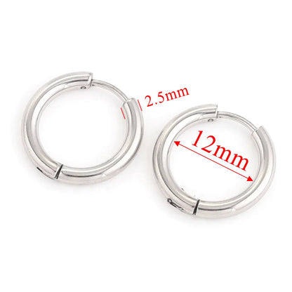 6pcs Stainless Steel Hoop Earrings Set | Hypoallergenic Korean Style Earrings for Women