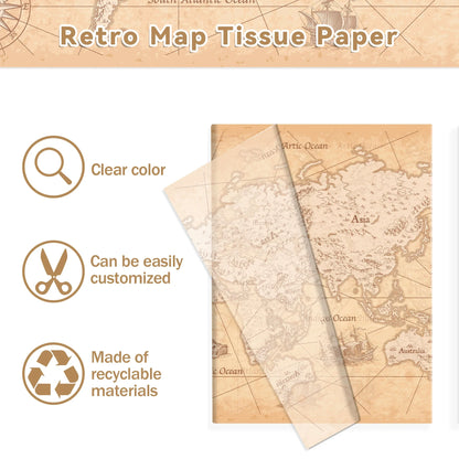 World Map Tissue Paper | Gift Wrapping and Party Decoration Supplies