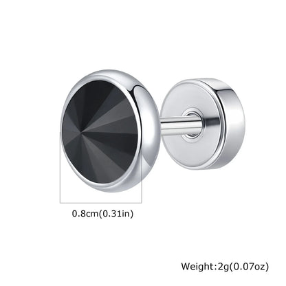 Anti Allergy Round Zircon Stud Earring for Men | AAA CZ Stainless Steel Hip Hop Classic Jewelry