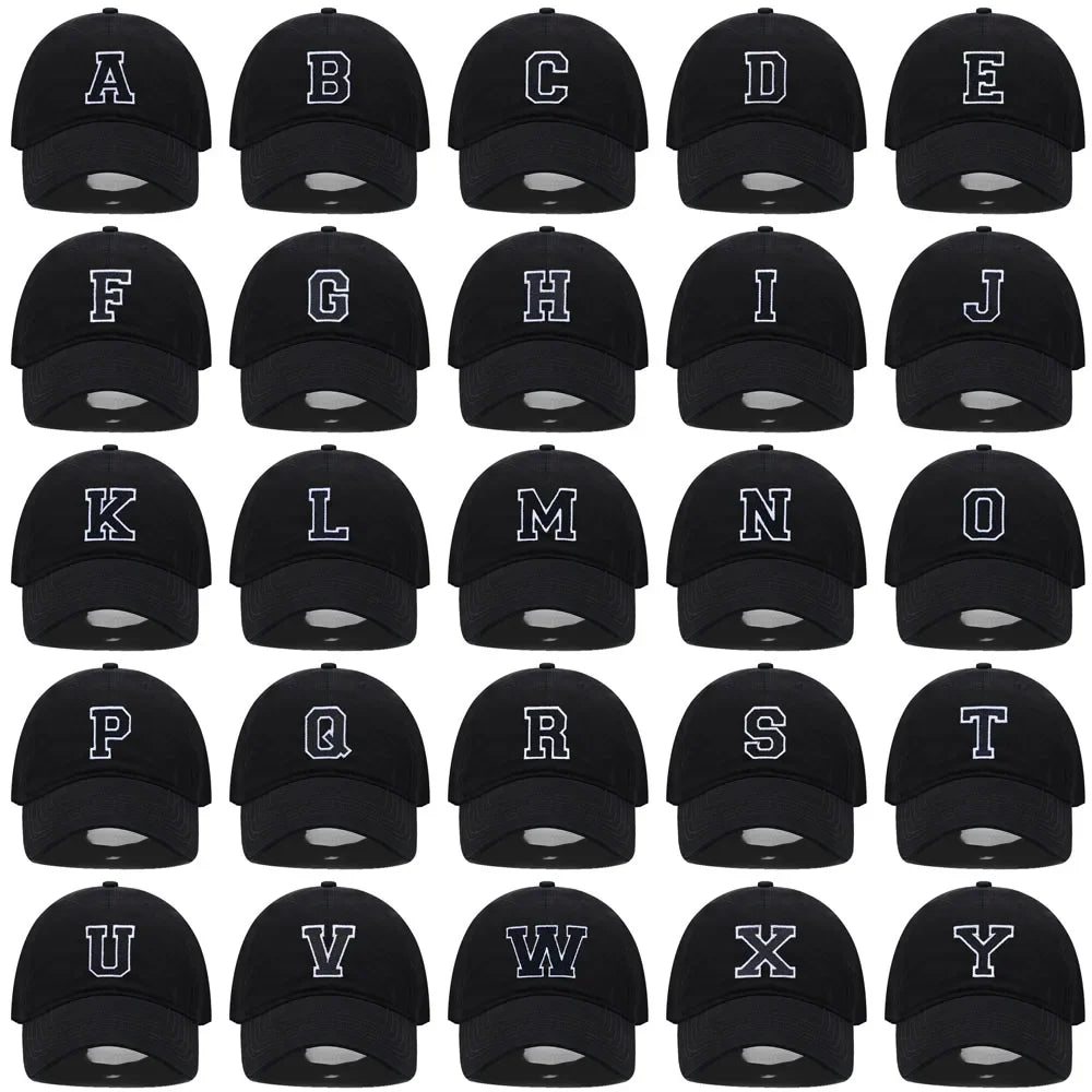 Initial Letter Embroidery Baseball Cap for Casual Sport Style